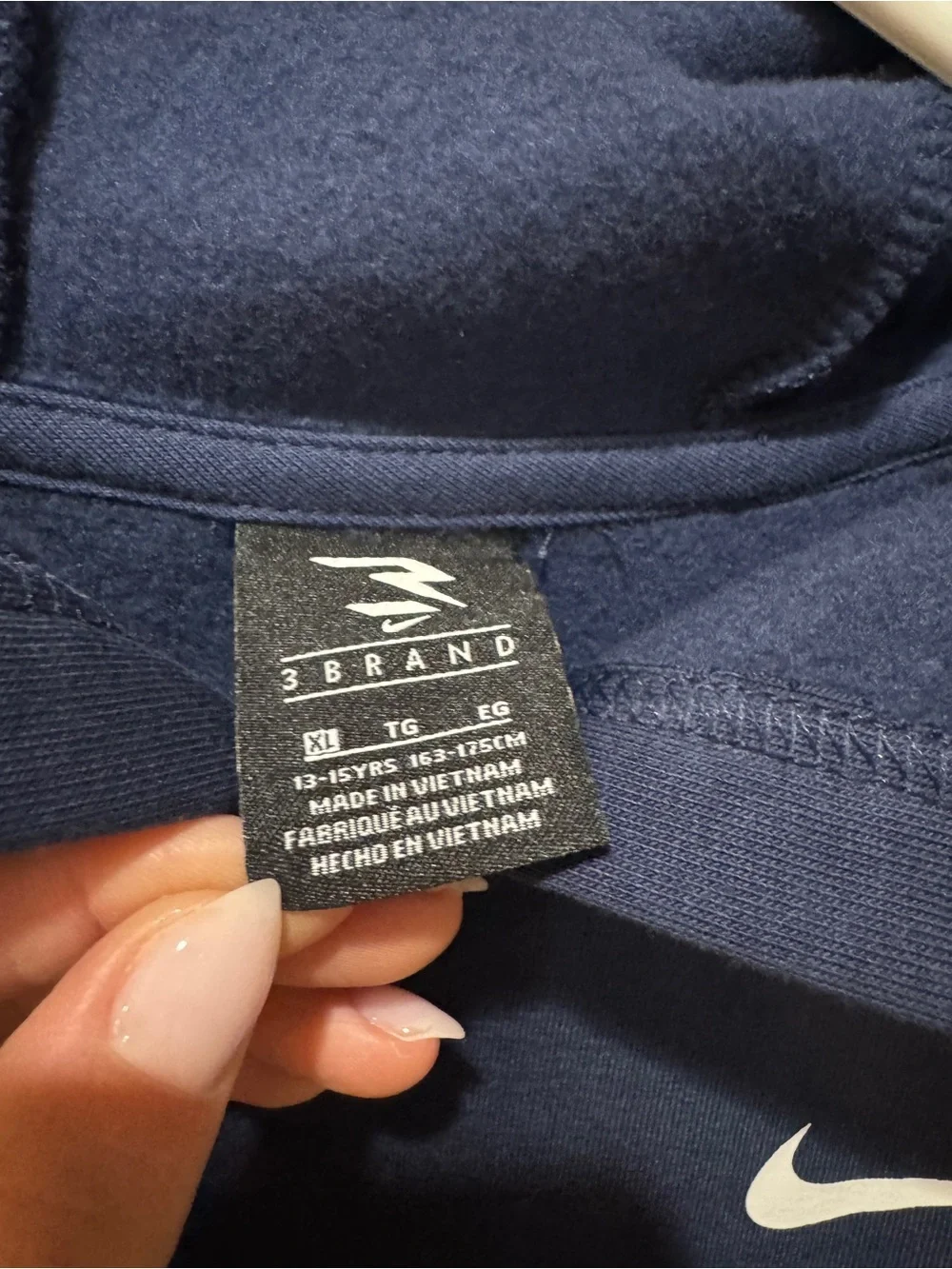 Nike 3BRAND Kids' Navy Logo Hoodie| Youth XL| NEW without tags|